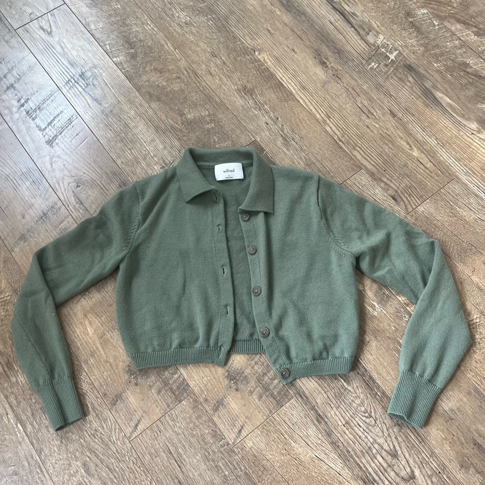 Wilfred Green crop Cardigan Sweater